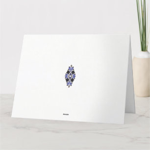 a design of a blue and black flower thank you card