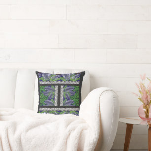 a design of a green and yellow pattern throw pillow