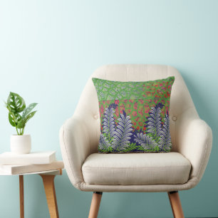 a design of a green and yellow pattern throw pillow