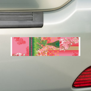 a design of a mirror and some plants bumper sticker