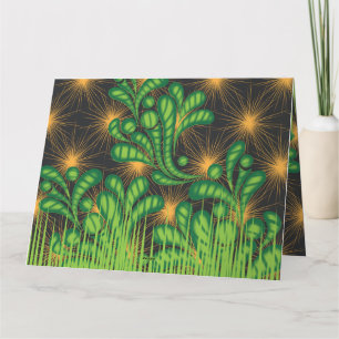 a design of a mirror and some plants thank you card