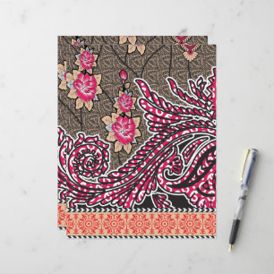 a design of a pink and brown paisley pattern