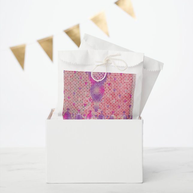 a design of a purple background with dots favour bag (Party)