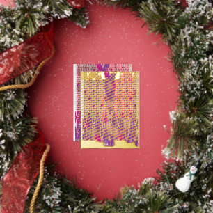 a design of a purple background with dots foil holiday postcard