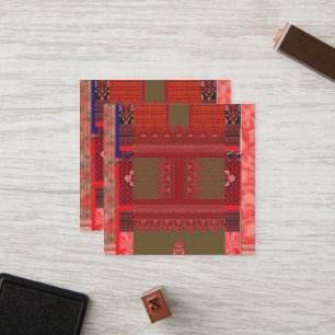 a design of a red and beige pattern loyalty card