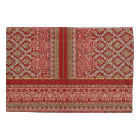 a design of a red and beige pattern_