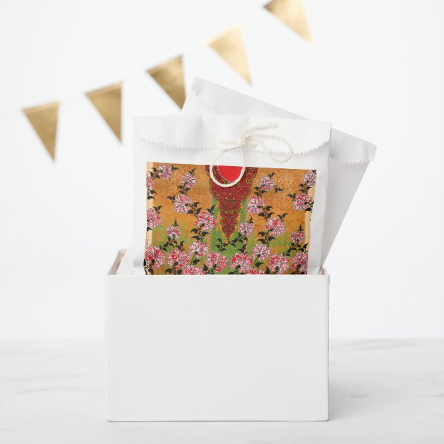 a design of a red and black wall hanging favour bag (Party)