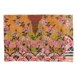 a design of a red and black wall hanging pillowcase