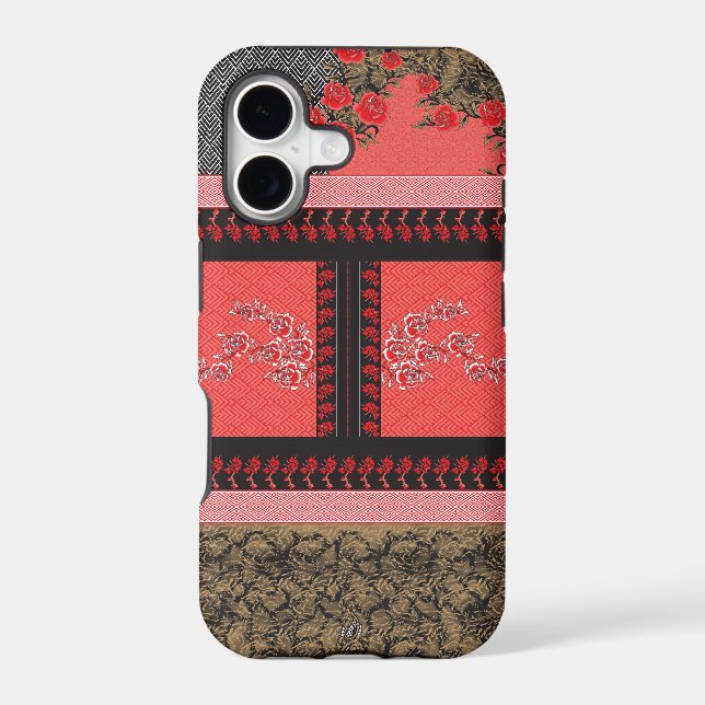 a design of a red and black wallpaper (Back)