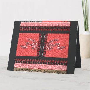 a design of a red and black wallpaper thank you card