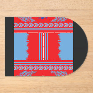 a design of a red and blue pattern acrylic invitations