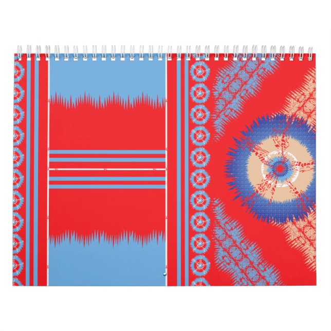 a design of a red and blue pattern calendar (Cover)