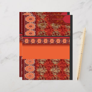 a design of a red and gold pattern