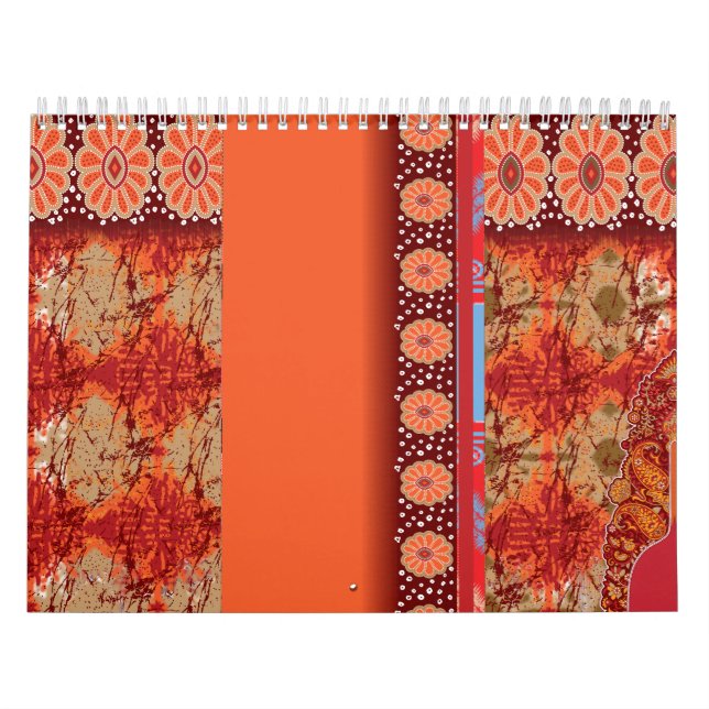 a design of a red and gold pattern calendar (Cover)