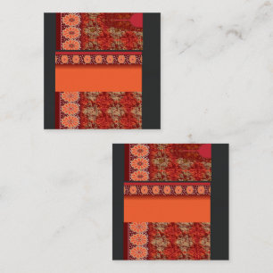 a design of a red and gold pattern loyalty card