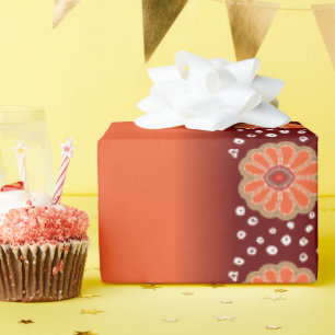 a design of a red and gold pattern wrapping paper