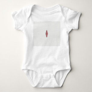 a design of a red and white pattern baby bodysuit