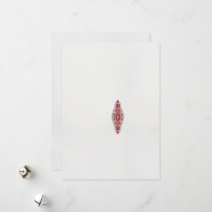 a design of a red and white pattern holiday card