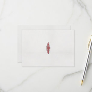 a design of a red and white pattern RSVP card