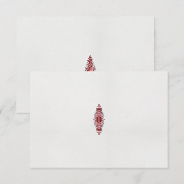 a design of a red and white pattern thank you card (Front/Back)