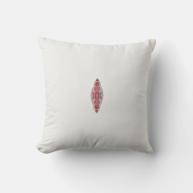 a design of a red and white pattern throw pillow (Front)
