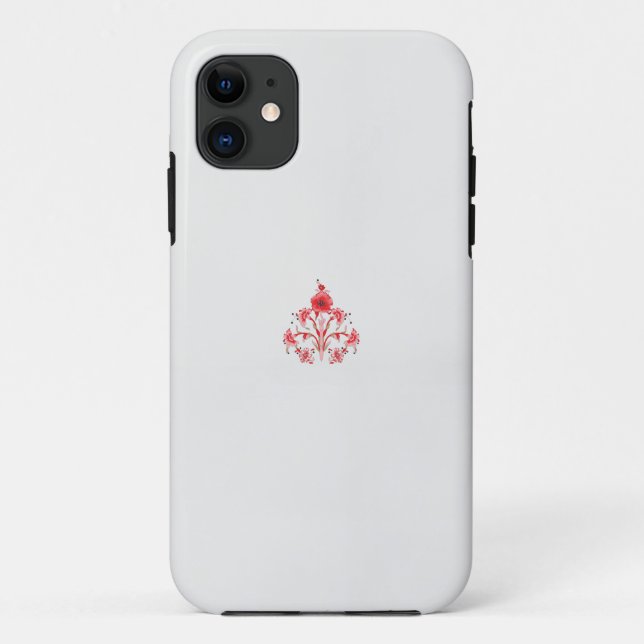 a design of a red flower on a white background Case-Mate iPhone case (Back)