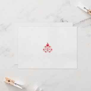 a design of a red flower on a white background invitation