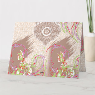 a design of a red vase with flowers on it thank you card