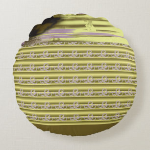 a design of a vase with flowers in it round pillow