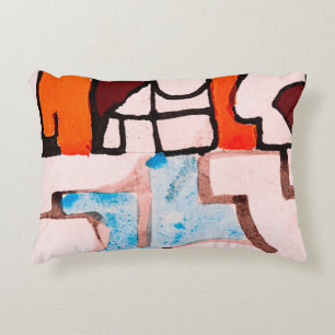 A Detail from a Calligraphic Painting with Cola Pe Accent Pillow