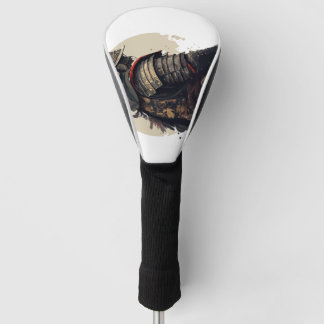 A detailed samurai illustration golf head cover