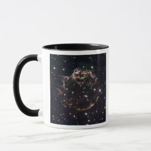 A detailed view at the tattered remains mug
