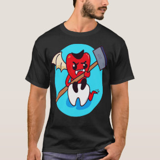 A Devilish Toothache Cute Little Demon Vector Art T-Shirt
