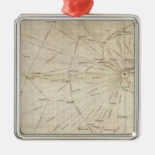 A diagram of the United States Metal Ornament