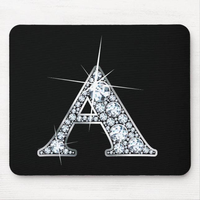 "A" Diamond Bling Mousepad (Front)