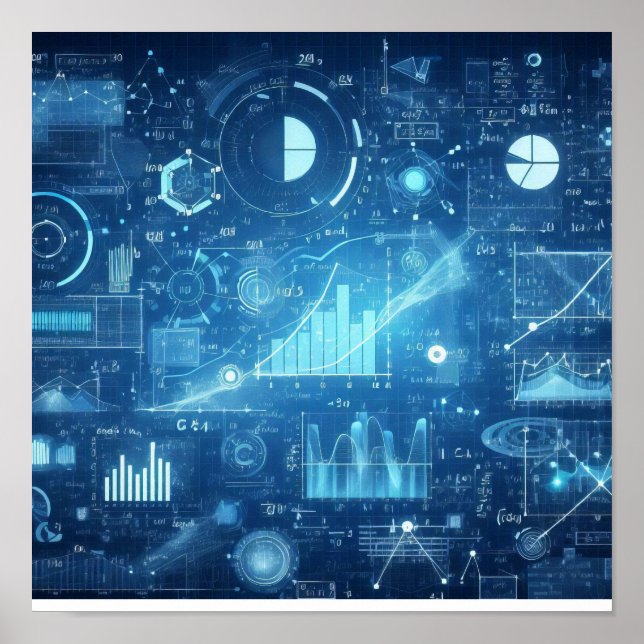 A digital blueprint illuminated poster (Front)