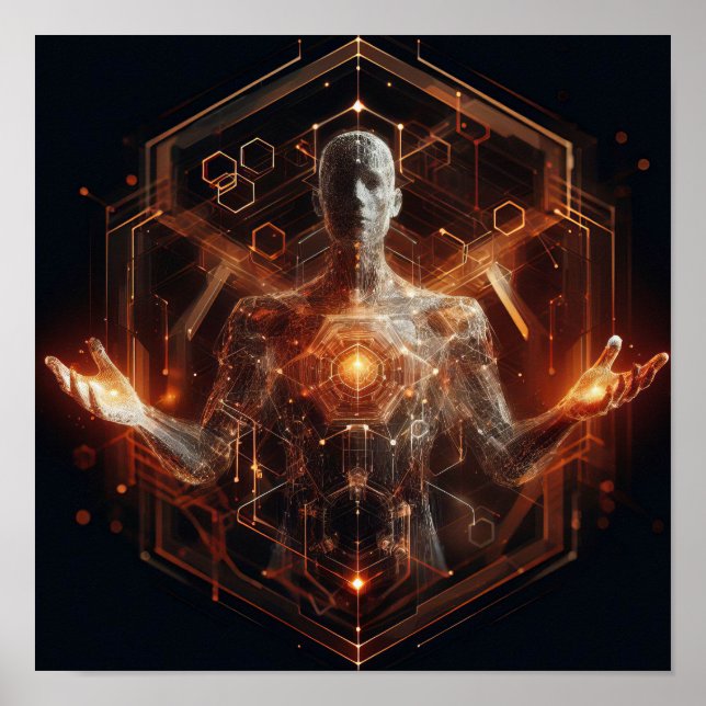  A digital lifeform transforming in virtual space Poster (Front)