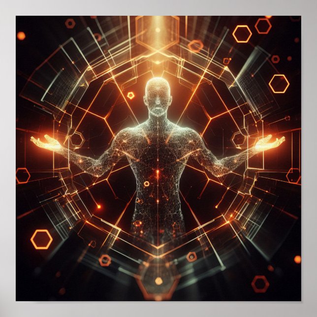  A digital lifeform transforming in virtual space Poster (Front)