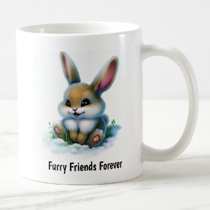 A Digital Painting of a Cute Arctic Hare Coffee Mug