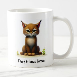 A Digital Painting of a Cute Bobcat Coffee Mug