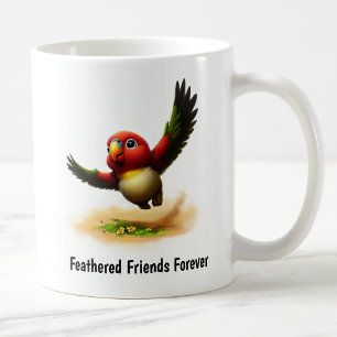 A Digital Painting of a Cute Collared Lory Coffee Mug