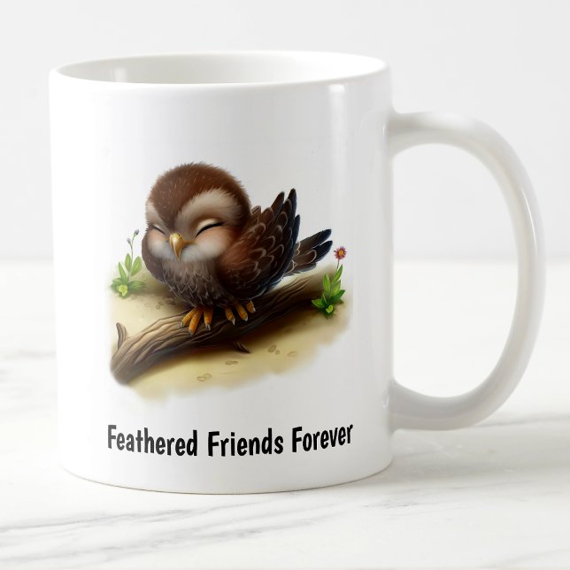 A Digital Painting of a Cute Hawk Coffee Mug (Creator Uploaded)