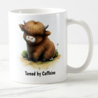 A Digital Painting of a Cute Highlander Cattle