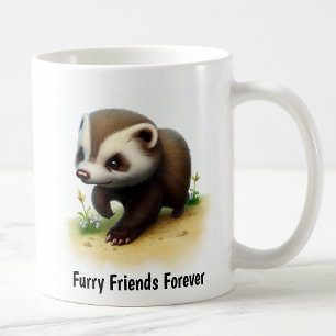 A Digital Painting of a Cute Honey Badger Coffee Mug