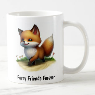 A Digital Painting of a Cute Island Fox Coffee Mug