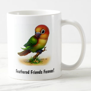 A Digital Painting of a Cute Jenday Conure Coffee Mug