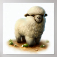 A Digital Painting of a Cute Karakul Sheep