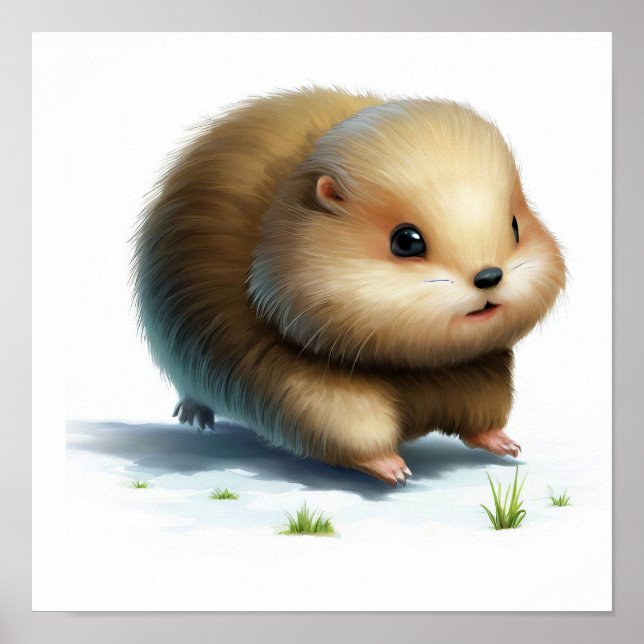 A Digital Painting of a Cute Lemming Poster (Front)