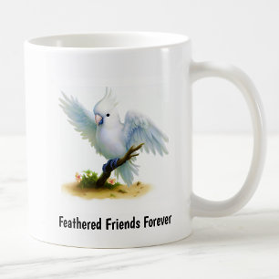 A Digital Painting of a Cute Moluccan Cockatoo Coffee Mug