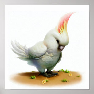 A Digital Painting of a Major Mitchell's Cockatoo Poster